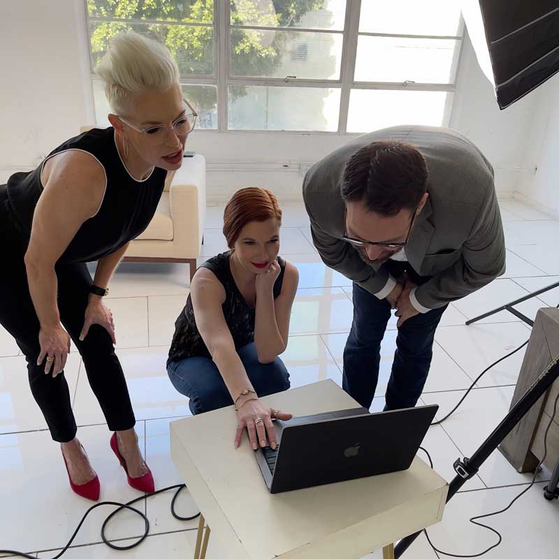 Behind the scenes during a Tara Trask and Associates photography session
