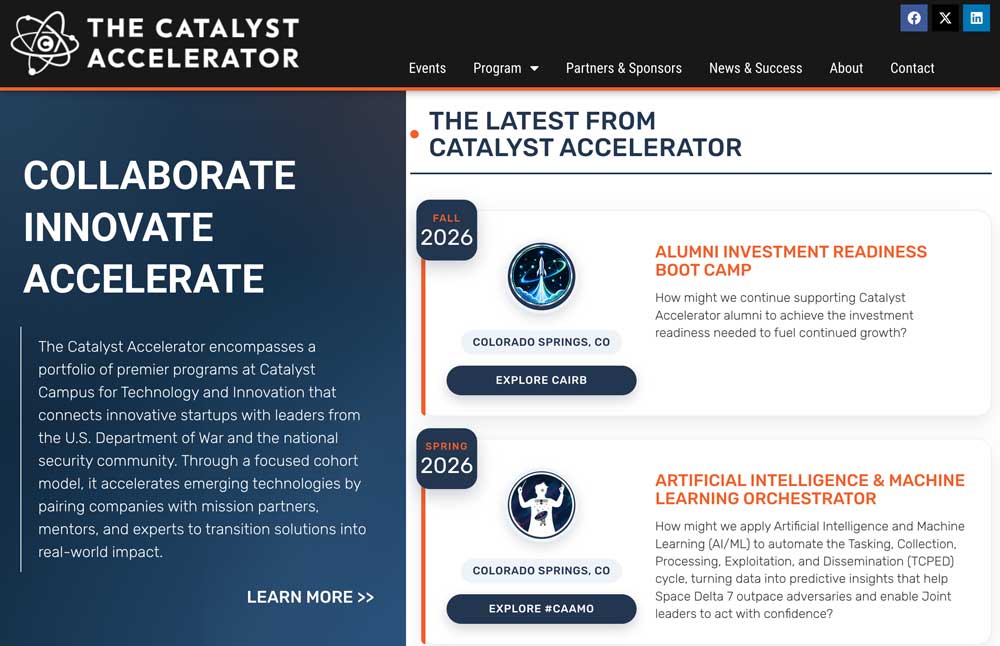 Catalyst Accelerator website homepage