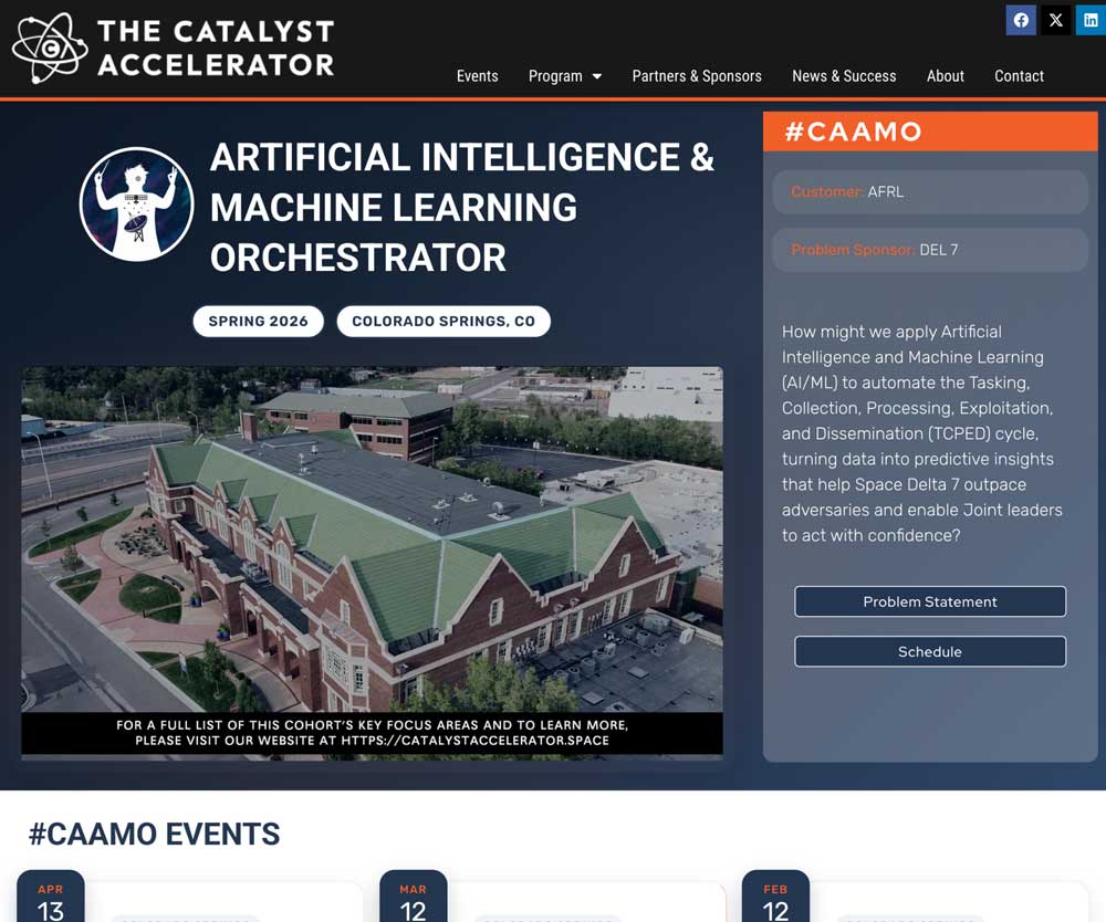 Catalyst Accelerator website content and metrics