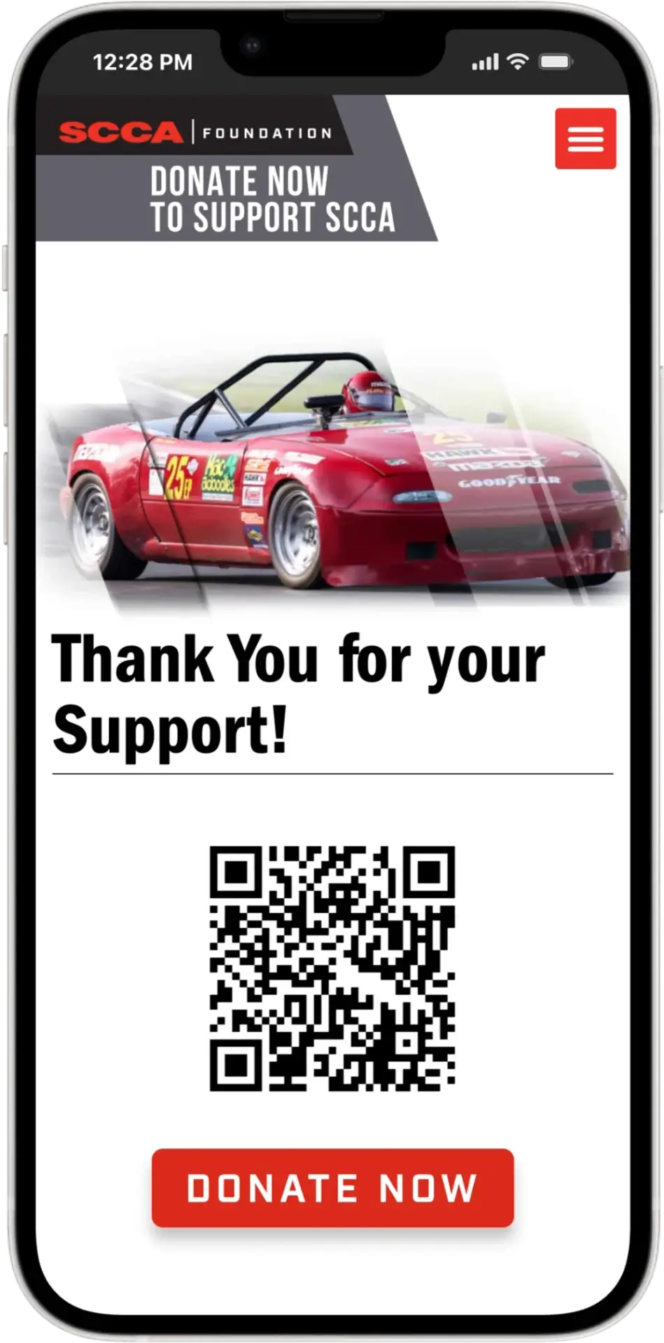 SCCA Foundation mobile website