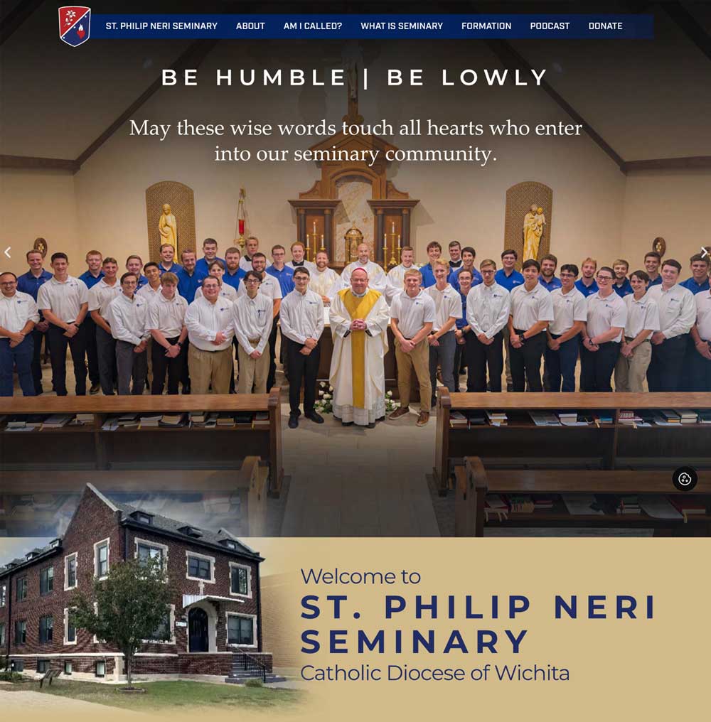 St. Philip Neri Seminary desktop website